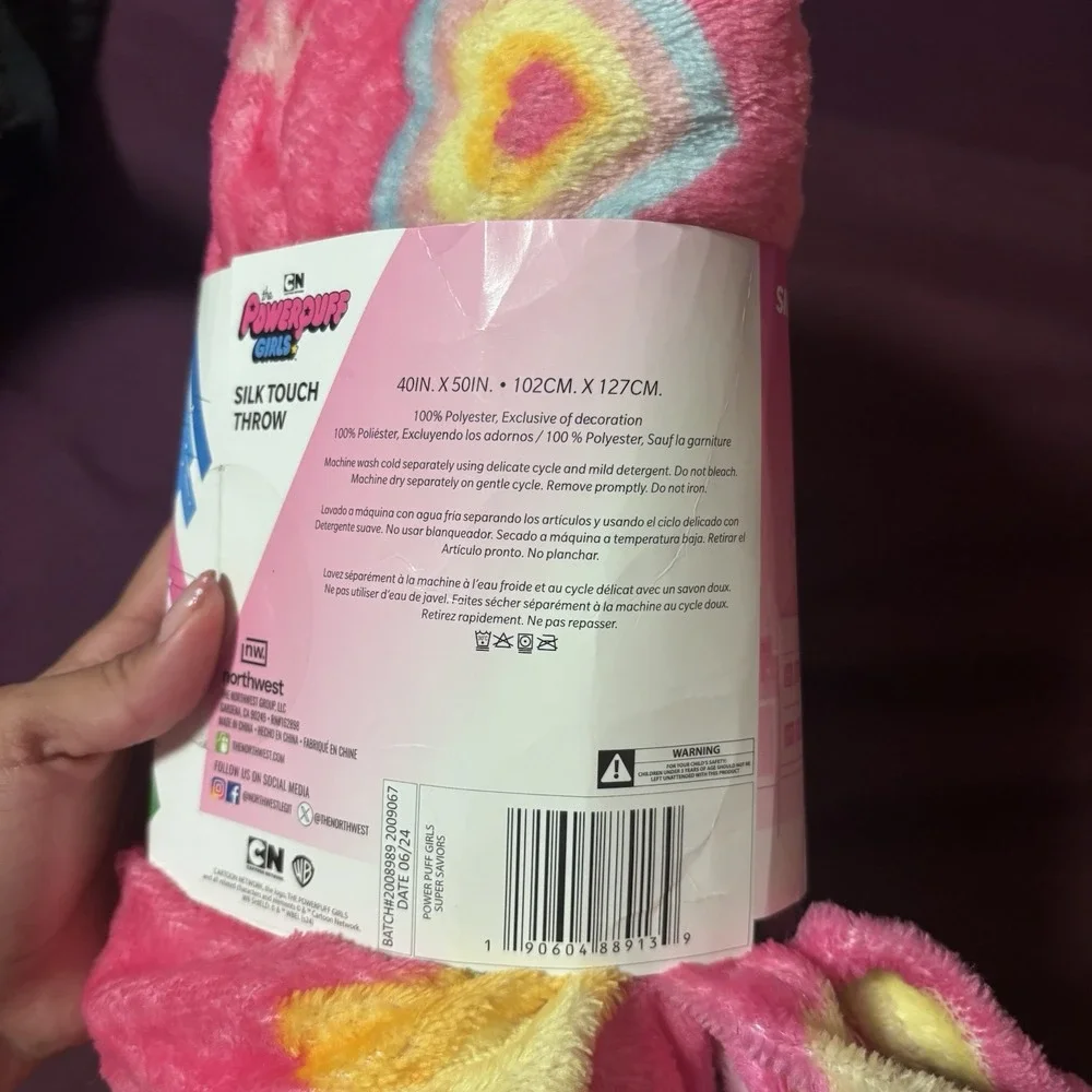 NEW THE POWERPUFF GIRLS Pink Throw Blanket 40